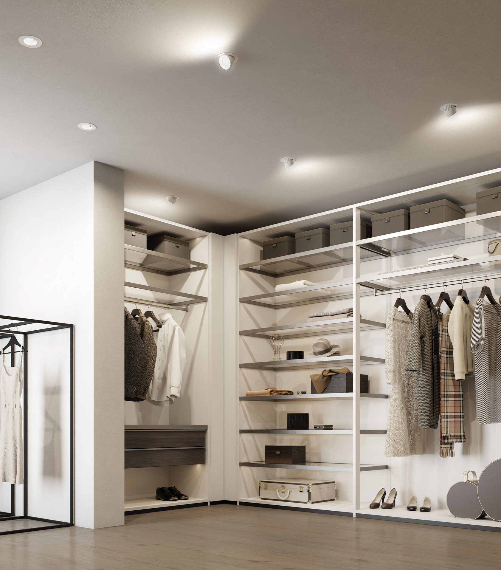 Cabina armadio: idee per una luce perfetta Cabina armadio: idee per una luce perfetta